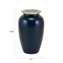 Classic Flag Lid Blue Scattering Adult Cremation Urn - Dimensions