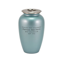 Classic Dove Lid Blue Frost Scattering Adult Cremation Urn - Personalized