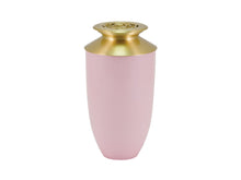 Rose Blush Aluminum Adult Cremation Urn with Brass Rose Lid - Artistic