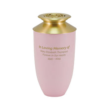 Rose Blush Aluminum Adult Cremation Urn with Brass Rose Lid - Personalized