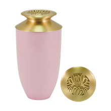 Blush Aluminum Adult Cremation Urn with Brass Butterfly Lid