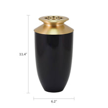 Onyx Diamond Lid Bronze Scattering Adult Cremation Urn - Dimensions