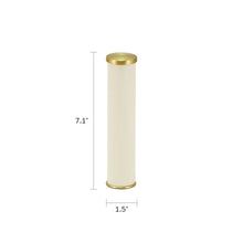 Ivory Stainless Steel Cylindrical Keepsake Urn - Dimensions