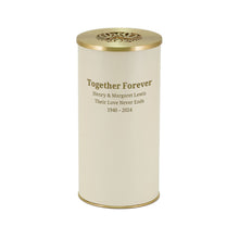 Ivory Stainless Steel Adult Cremation Urn with Butterfly Lid - Personalized