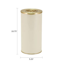 Ivory Stainless Steel Adult Cremation Urn with Rose Lid - Dimensions