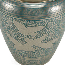 Nickel-Plated Brass Bird Design Adult Cremation Urn - Artistic