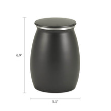 Tapered Black Granite Large Pet Cremation Urn - Dimensions