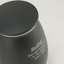 Tapered Black Granite Large Pet Cremation Urn - Personalized