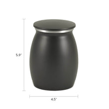Tapered Black Granite Medium Pet Cremation Urn - Dimensions