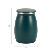 Tapered Teal Sapphire Granite Large Pet Cremation Urn - Dimensions