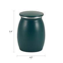 Tapered Teal Sapphire Granite Medium Pet Cremation Urn - Dimensions