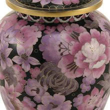 Pink and Purple Cloisonné Floral Adult Cremation Urn - Artistic