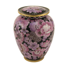 Pink and Purple Cloisonné Floral Adult Cremation Urn