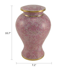 Rose Cloisonné Adult Cremation Urn - Dimensions