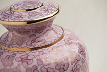 Rose Cloisonné Gold Accent Adult Cremation Urn - Artistic