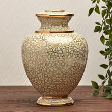 Opal Cloisonné Gold Accent Adult Cremation Urn - Lifestyle
