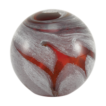 Amber & White Swirl Glass Sphere Keepsake Urn