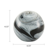 Black & White Swirl Glass Sphere Keepsake Urn - Dimensions