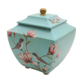 Magnolia Lovebirds Blue Resin Adult Cremation Urn