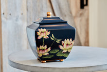 Water Lily Dragonflies Blue Resin Adult Cremation Urn - Lifestyle