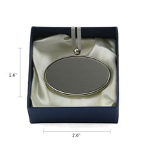 Silvertone Alloy Oval Memorial Pendant with Glossy Edge - Dimensions