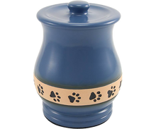 Blue Paw Print Band Large Pet Cremation Urn