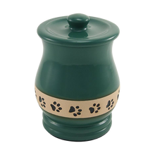 Green Paw Print Band Large Pet Cremation Urn