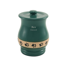 Green Paw Print Band Medium Pet Cremation Urn - Personalized