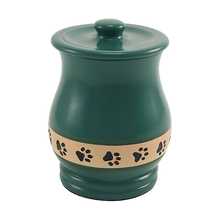 Green Paw Print Band Medium Pet Cremation Urn