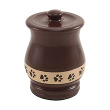 Brown Paw Print Band Large Pet Cremation Urn