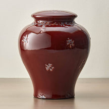 Gloss Burgundy Ceramic Adult Cremation Urn - Lifestyle