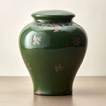 Gloss Forest Green Ceramic Adult Cremation Urn - Lifestyle