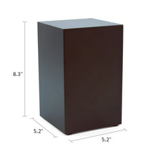 Antique Bronze Steel Box Adult Cremation Urn - Dimensions