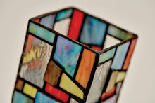 Multi-Color Geometric Stained Glass LED Keepsake Urn - Artistic