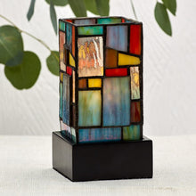 Multi-Color Geometric Stained Glass LED Keepsake Urn - Lifestyle