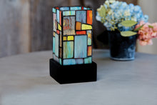 Multi-Color Geometric Stained Glass LED Keepsake Urn - Lifestyle
