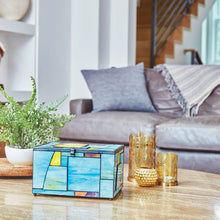 Multi-Color Geometric Memory Chest Adult Cremation Urn - Lifestyle