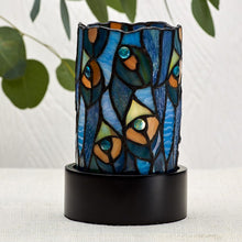 Multi-Color Peacock Stained Glass LED Keepsake Urn - Lifestyle