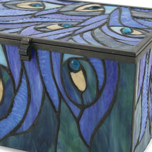 Jewel-Toned Peacock Memory Chest Adult Cremation Urn - Artistic