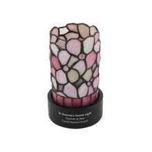 Pink Floral Stained Glass LED Keepsake Urn - Personalized