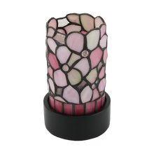 Pink Floral Stained Glass LED Keepsake Urn