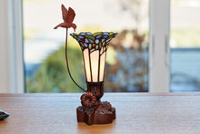 Blue Bouquet Stained Glass Keepsake Lamp Urn - Lifestyle