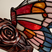 Blue Butterfly Stained Glass Keepsake Lamp Urn - Artistic