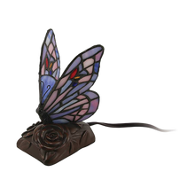 Purple Butterfly Stained Glass Keepsake Lamp Urn