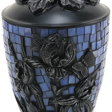 Iris Flower Stained Glass Mosaic Adult Cremation Urn - Artistic