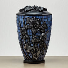 Iris Flower Stained Glass Mosaic Adult Cremation Urn - Lifestyle