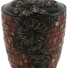 Hibiscus Stained Glass Mosaic Adult Cremation Urn - Artistic