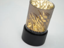 Cream Glass Keepsake Urn with Candle Holder and Prairie Design - Artistic