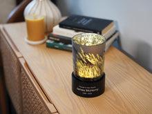 Cream Glass Keepsake Urn with Candle Holder and Prairie Design - Lifestyle