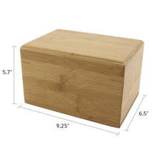 Eco-friendly Bamboo Secure Closure Adult Cremation Urn - Dimensions
